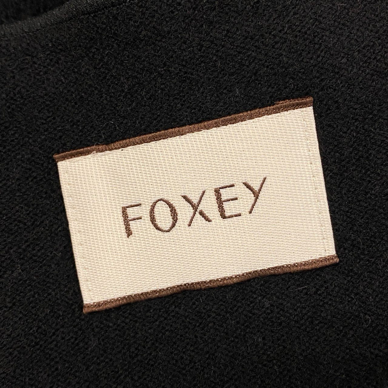 8h4 FOXEY フォクシー ダブルジップ カシミヤニットパーカー SEA BREEZE PARKA サイズ38 ブラック レディース カシミアk02i