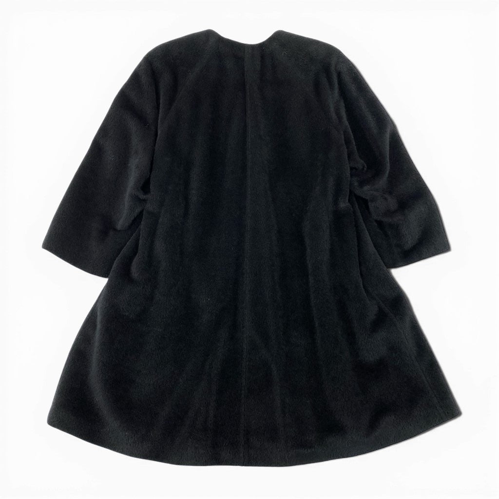 43l25《未使用保管品》定価27万 AGNONA アニオナ アルパカ ウール ロングコート サイズ44 ブラック イタリア製 タグ付きt18r