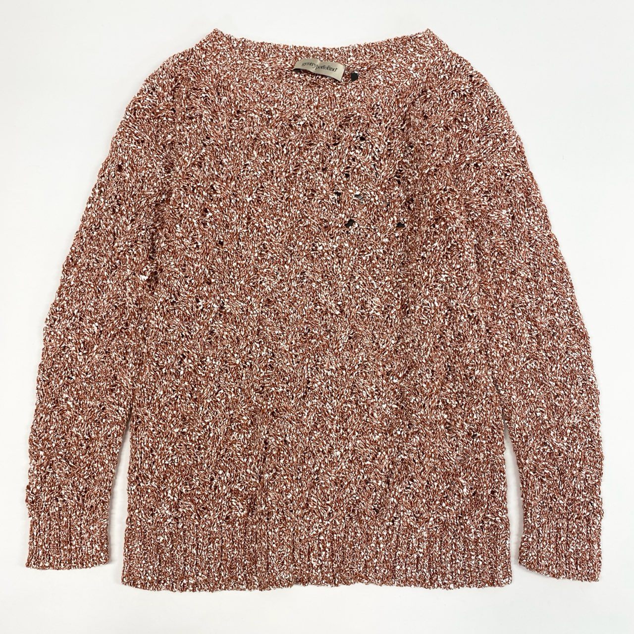 1j27《未使用保管品》 gentry portofino ジェントリーポルトフィーノ ニットセーター  ローゲージニット トップス S2GD616DE 38サイズ オレンジ ホワイト レディースu02t