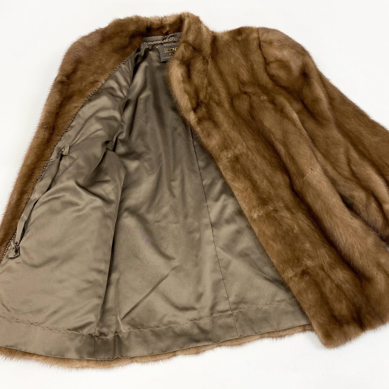 73b20 BRONZE FUR パステルミンク ファーコート サイズ13 ブラウン 本毛皮 Mink Fur Coat 毛質◎t18r