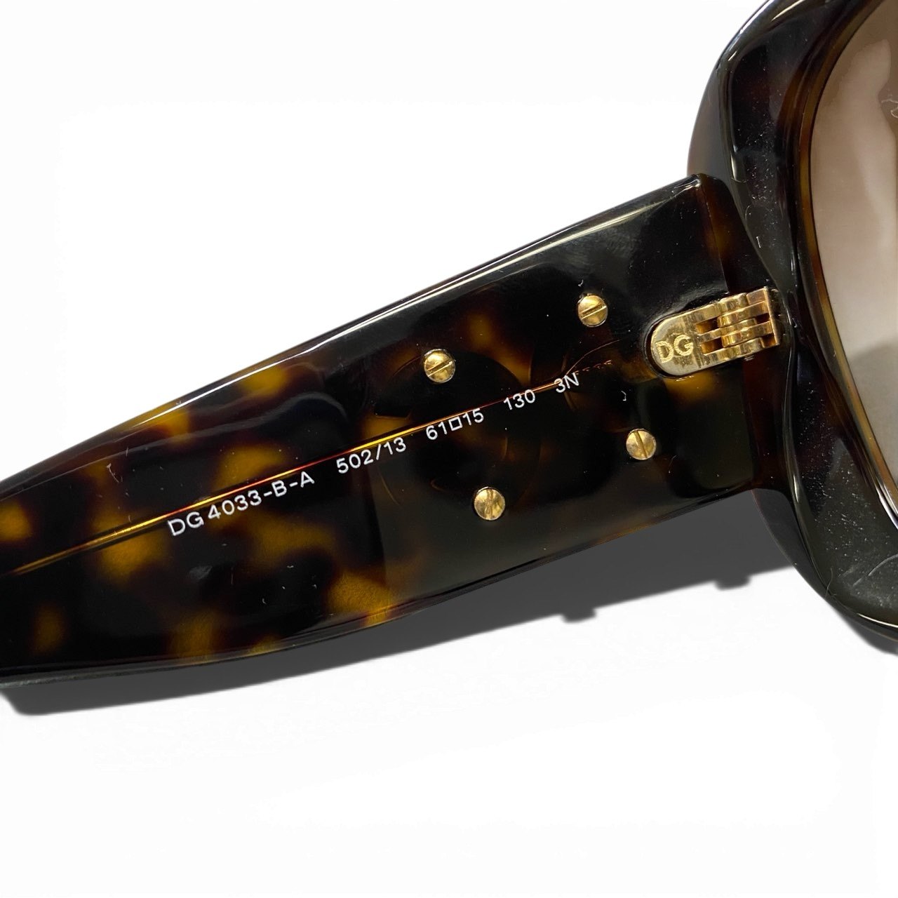 a6 【美品】DOLCE&GABBANA ドルチェアンドガッパーナ サングラス アイウェア DGロゴ ラインストーン イタリア製 DG4033-B-A 502/13 61□15 130 3N ブラウン系 レディースk02i