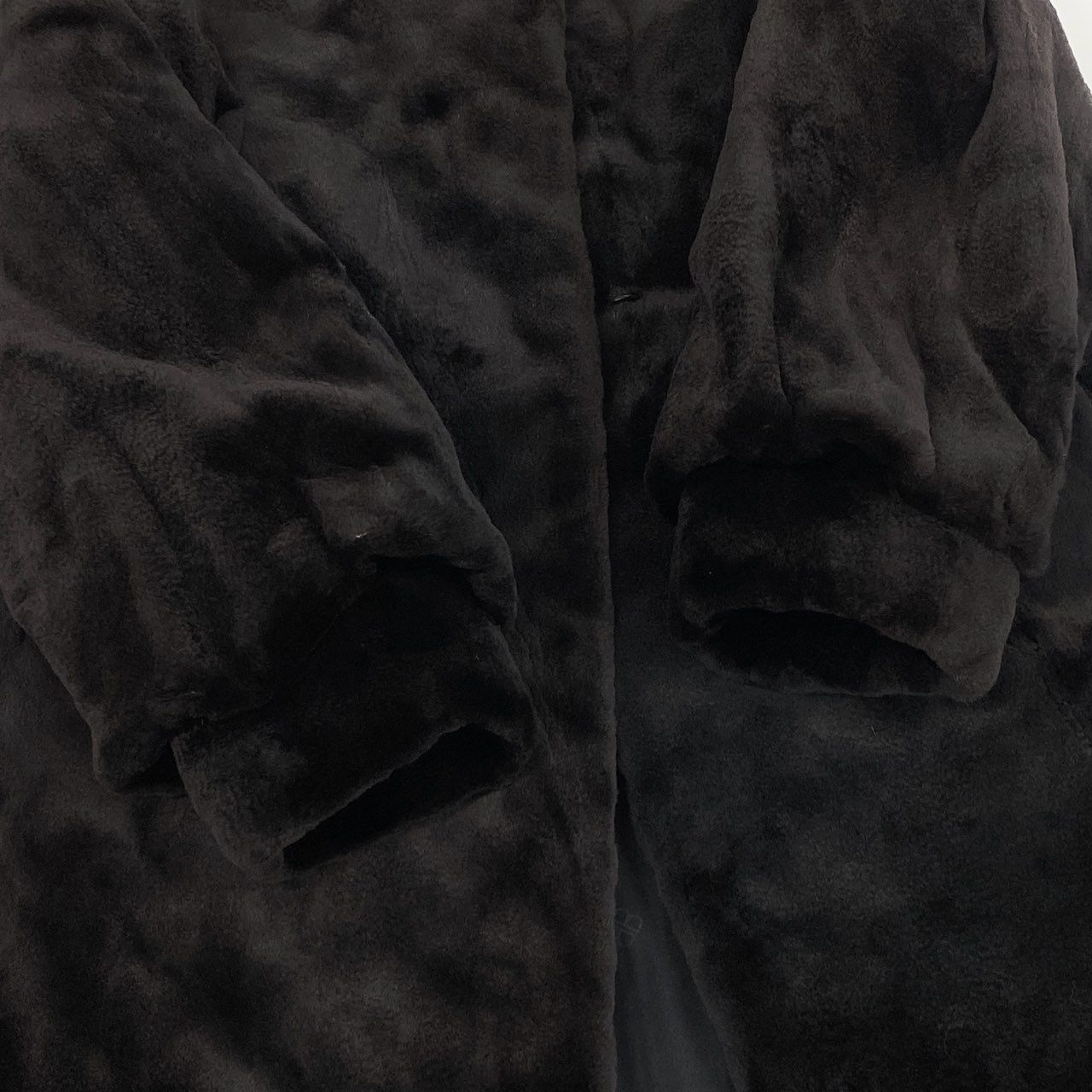 6L5 BALENCIAGA バレンシアガ シェアードミンク ロングコート サイズF ブラック 本毛皮 MINK FUR リアルファーt18r