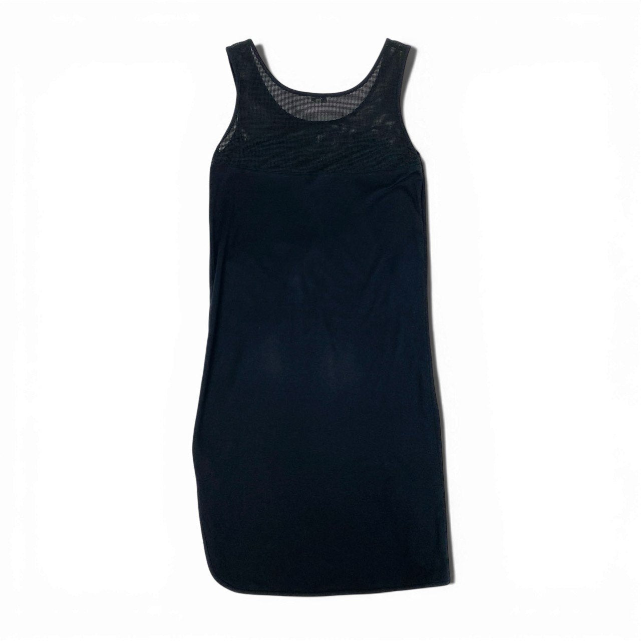 38b10 Christian Dior クリスチャンディオール ノースリーブワンピース メッシュ ロゴ刺繍 スリット Mサイズ ブラック レディース 女性用k02i