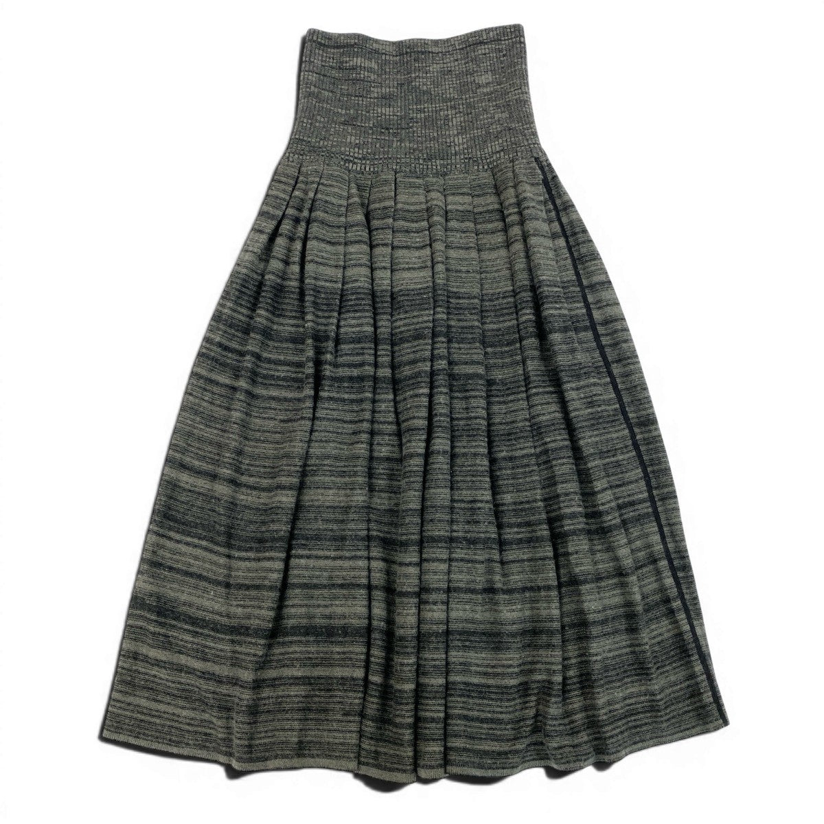 Ag10 issey miyake イッセイミヤケ 70's ニットスカート ロングスカート ボーダー グレー系 レディースk02i