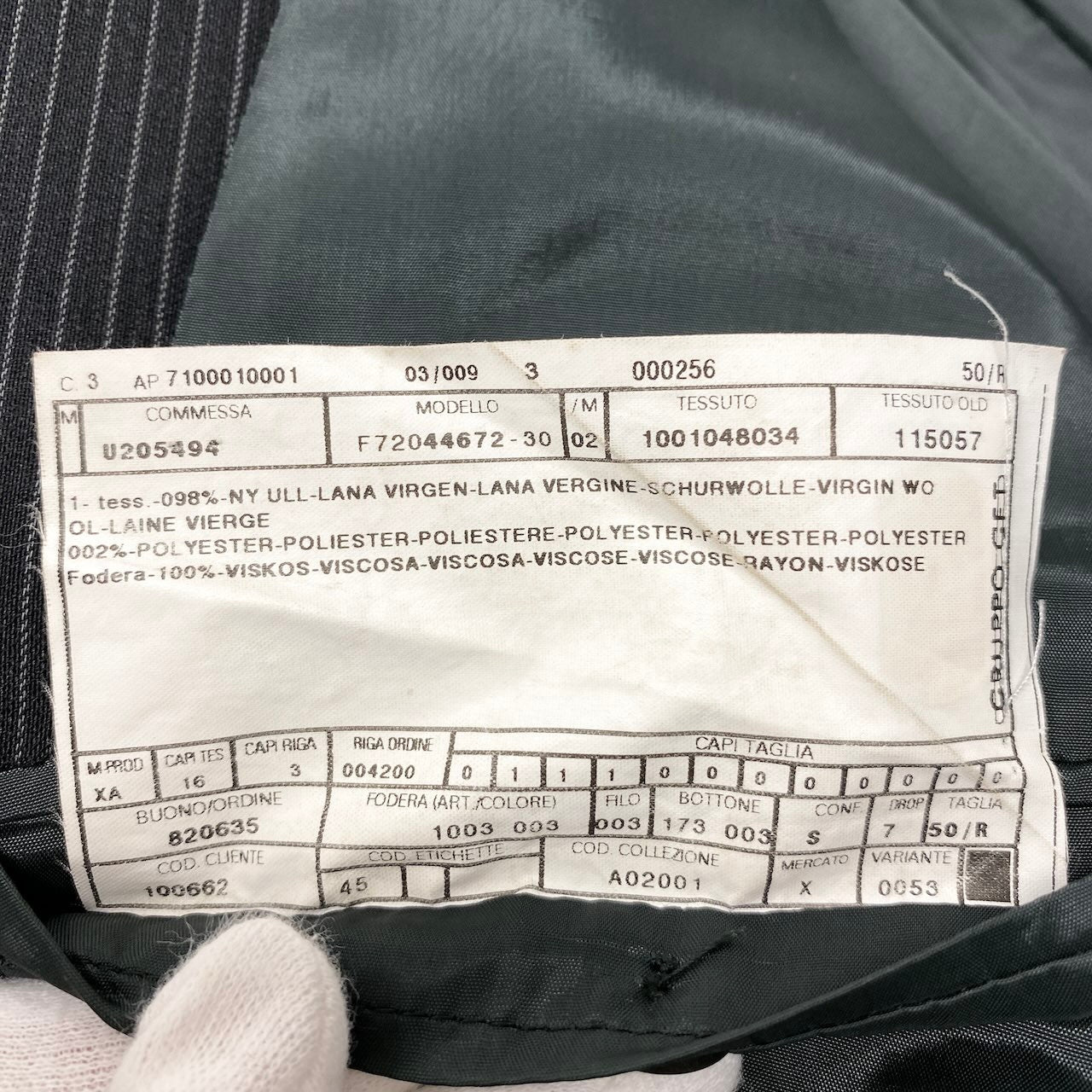 92g27 ARMANI COLLEZIONI アルマーニコレツィオーネ セットアップ シングルスーツ 3B ストライプ柄 テーラードジャケット タックパンツ サイズ50 グレー メンズ 紳士服o07t