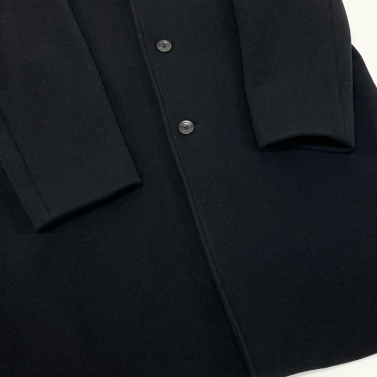 47k5 UNITED ARROWS ユナイテッドアローズ  ロングコ－ト スタンドカラー ウールブレンド  メンズ 紳士服 アウター 1125-139-7542 L ブラックo07t