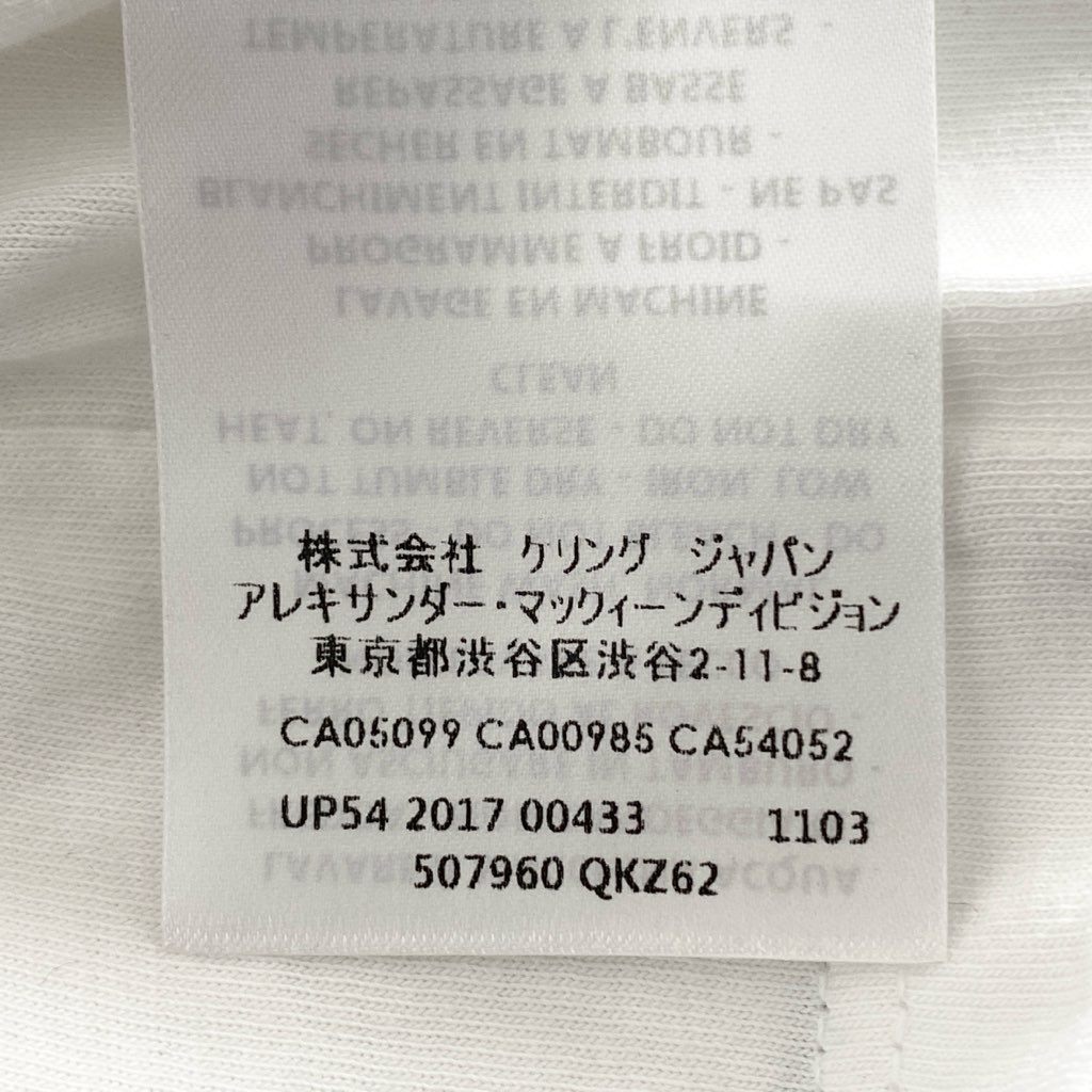 12e23 イタリア製 Alexander McQueen アレキサンダーマックイーン 長袖Tシャツ カットソー ロングスリーブ スカルプリント 507960 Lサイズ ホワイト コットン