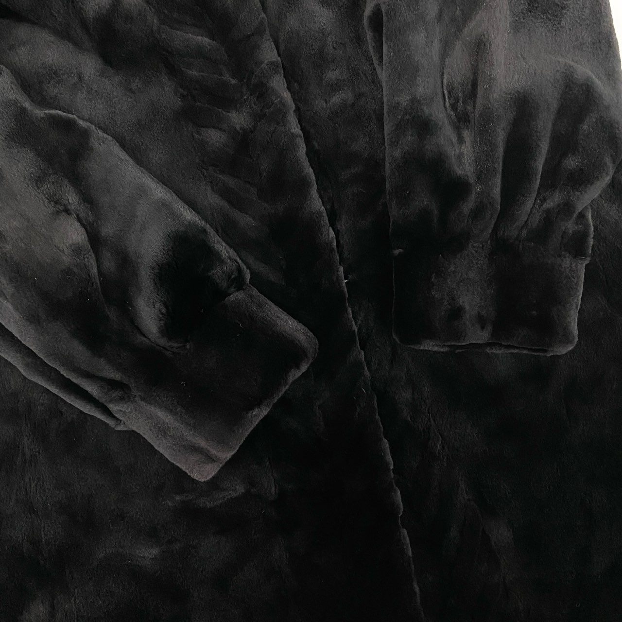 67b16 Giovanni Valentino ヴァレンティノ SAGA MINK サガミンク シェアードミンクファー ロングコート サイズF ブラック 最高級本毛皮 Mink Fur Long Coatt18r