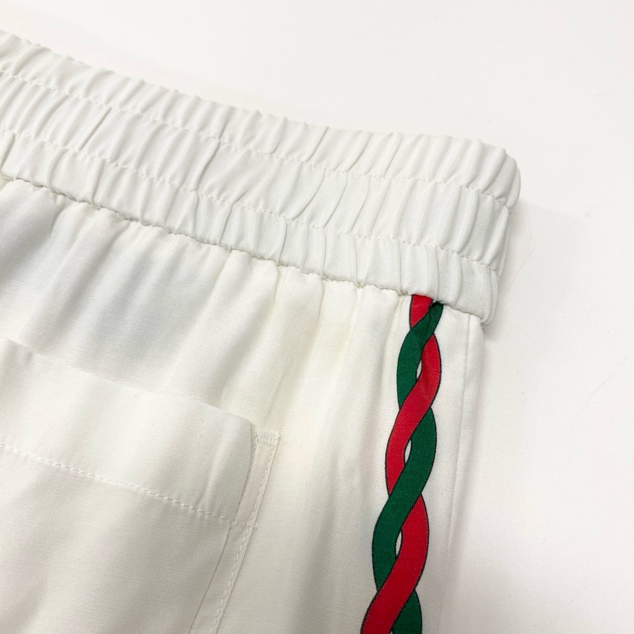 Ia29 GUCCI グッチ インターロッキングG サイドロープライン イージーショーツ サイドジップ 44サイズ ホワイト レーヨン100％ メンズ 男性用o07t