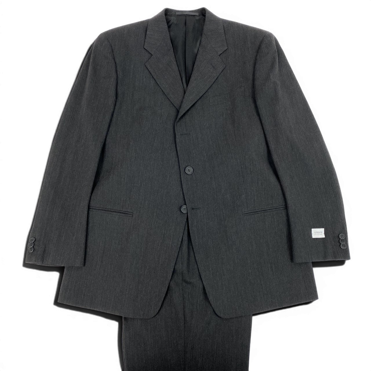 3d15 ARMANI COLLEZIONI アルマーニコレッツォーニ セットアップスーツ シングルスーツ 54/R ダークグレー ウール100％ メンズ 紳士服o07t