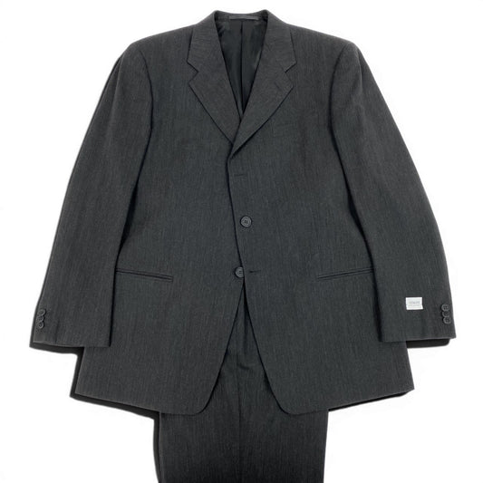 3d15 ARMANI COLLEZIONI アルマーニコレッツォーニ セットアップスーツ シングルスーツ 54/R ダークグレー ウール100％ メンズ 紳士服o07t