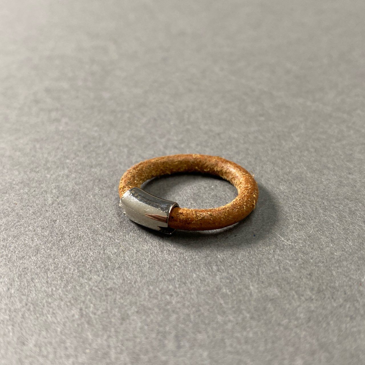 19f23 【2点セット】 HERMES エルメス ブレスレット × リング ブラウン レザー Leather Bracelet Ring アクセサリー バングル