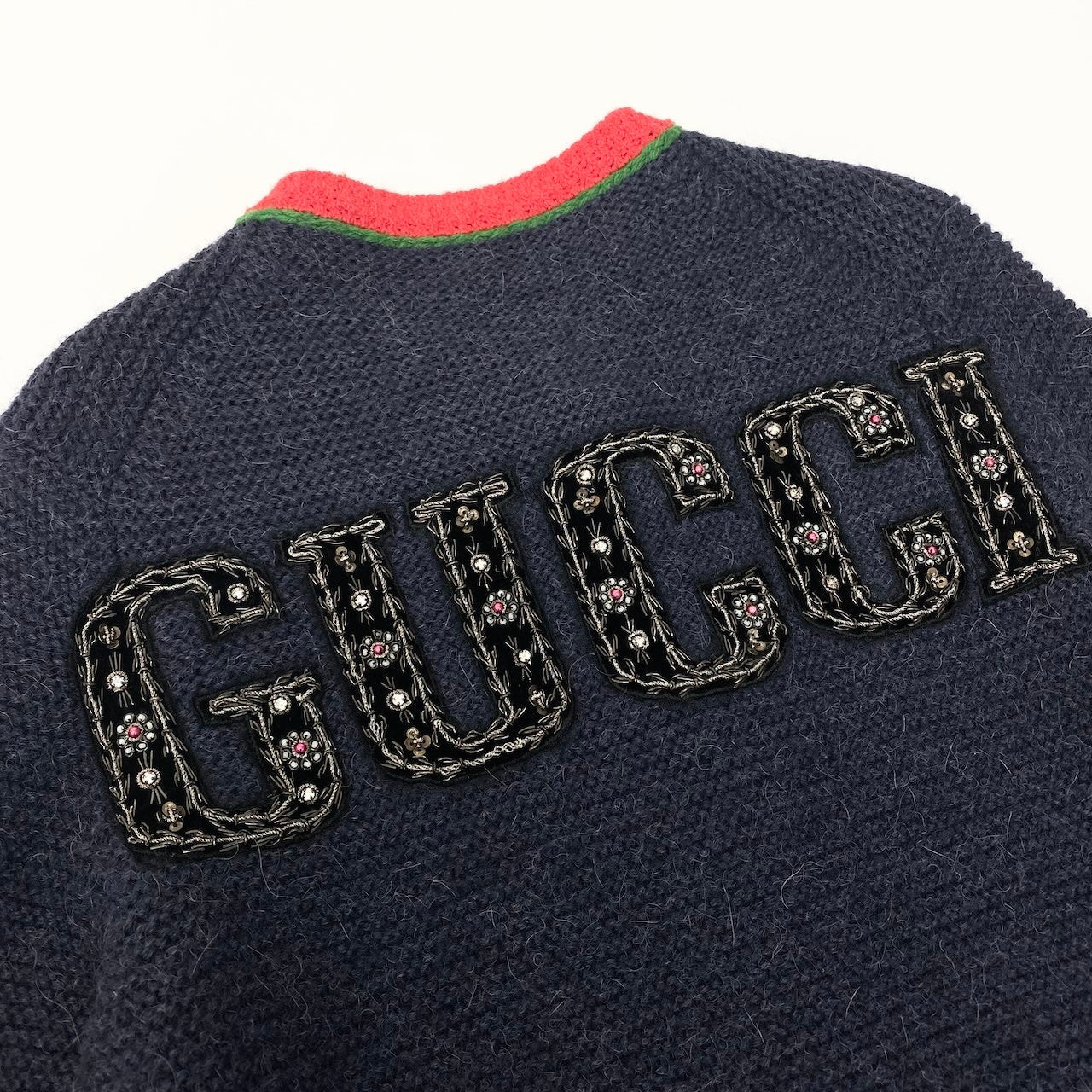I GUCCI グッチ × NYヤンキース ウールニットロングカーディガン ニットコート インターロッキングGボタン 543419 ネイビー レディース 女性用nu1