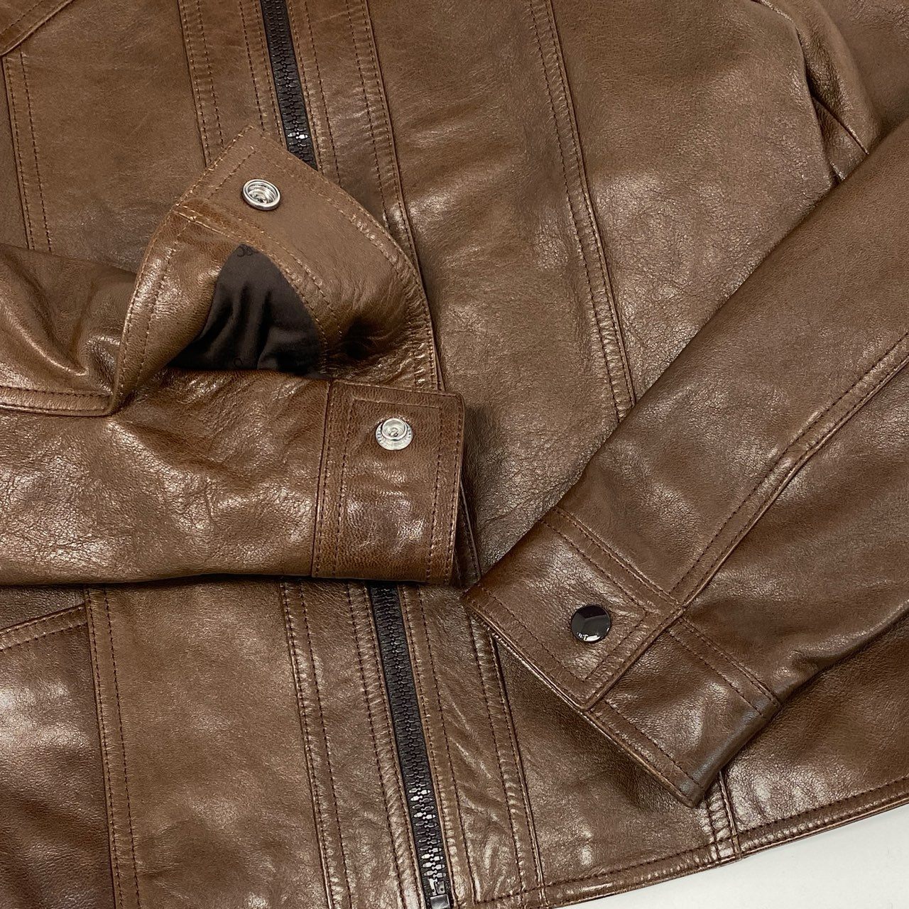 14h29 《未使用保管品》CELINE セリーヌ ワックスウエスタンブルゾン ラムスキン レザージャケット 23AW  2EG62602V 46サイズ ブラウン メンズ 男性用k02i