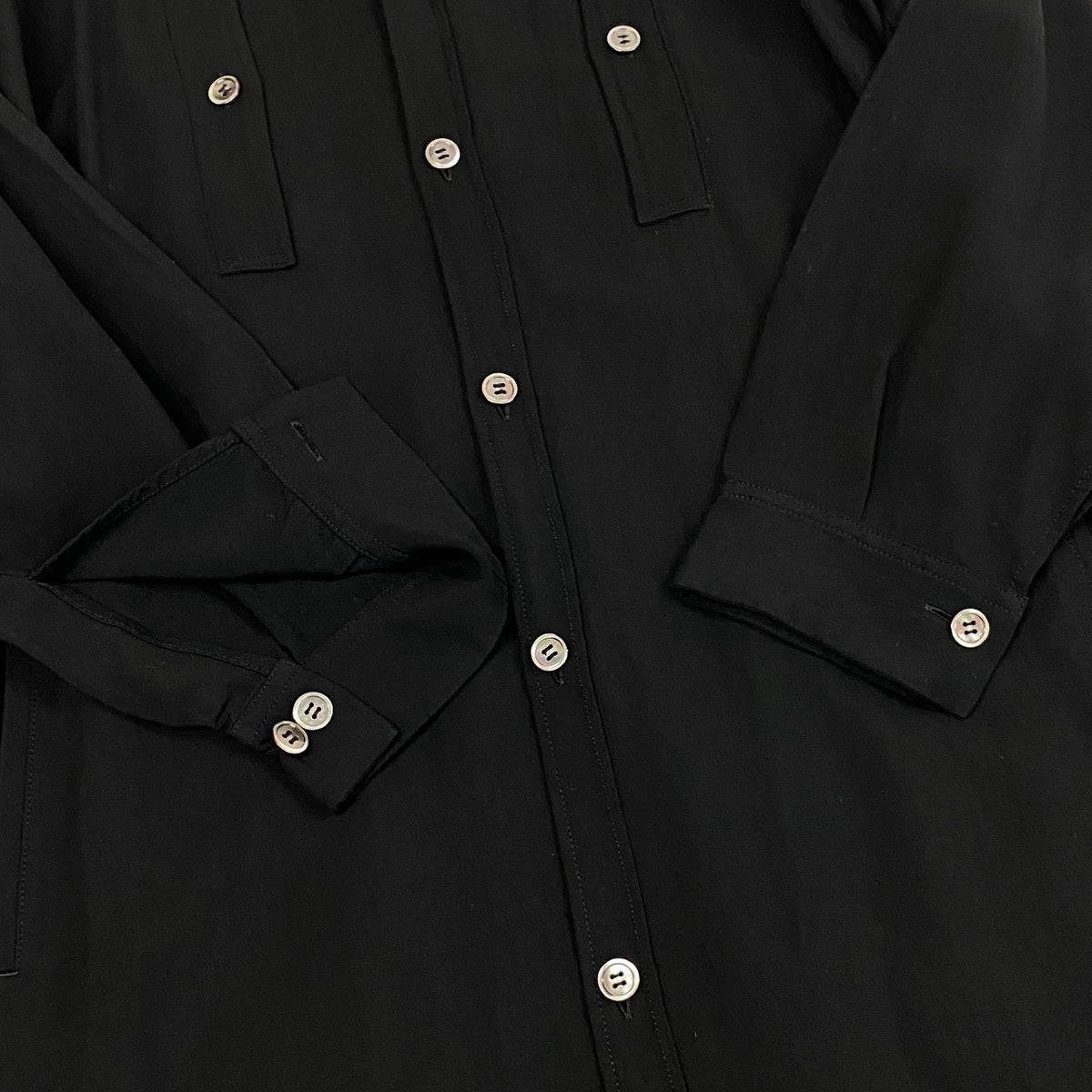 Aj21 【美品】 Y's ワイズ ヨウジヤマモト 00's 2003AW ロングスリーブ シャツワンピース YC-D04-201 サイズ2 ブラック レディースo07t