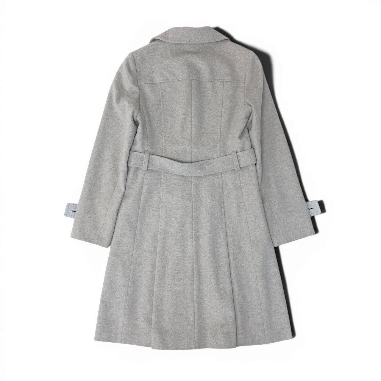 68g4 BURBERRY LONDON バーバリー ステンカラーコート ロングコート アンゴラ混 サイズ40 ライトグレー レディース 女性用o07t