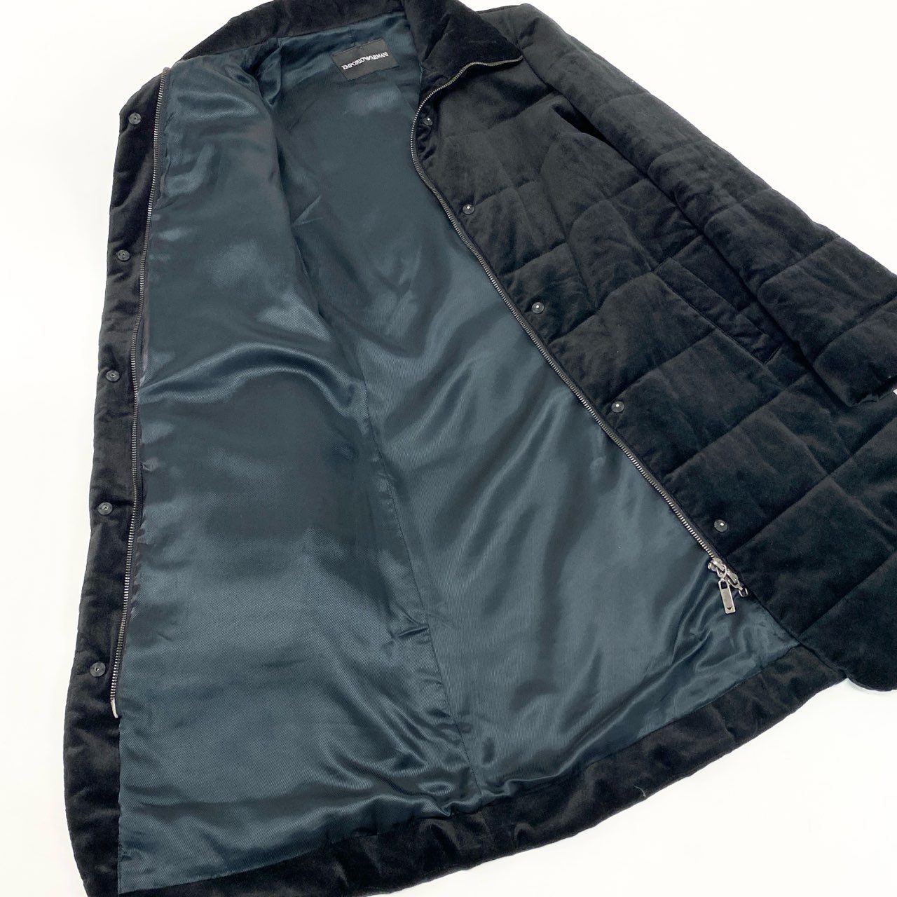 38k16 EMPORIO ARMANI エンポリオアルマーニ ハイネック ロングコート アウター  38 ブラック 画像参照 レディースo07t