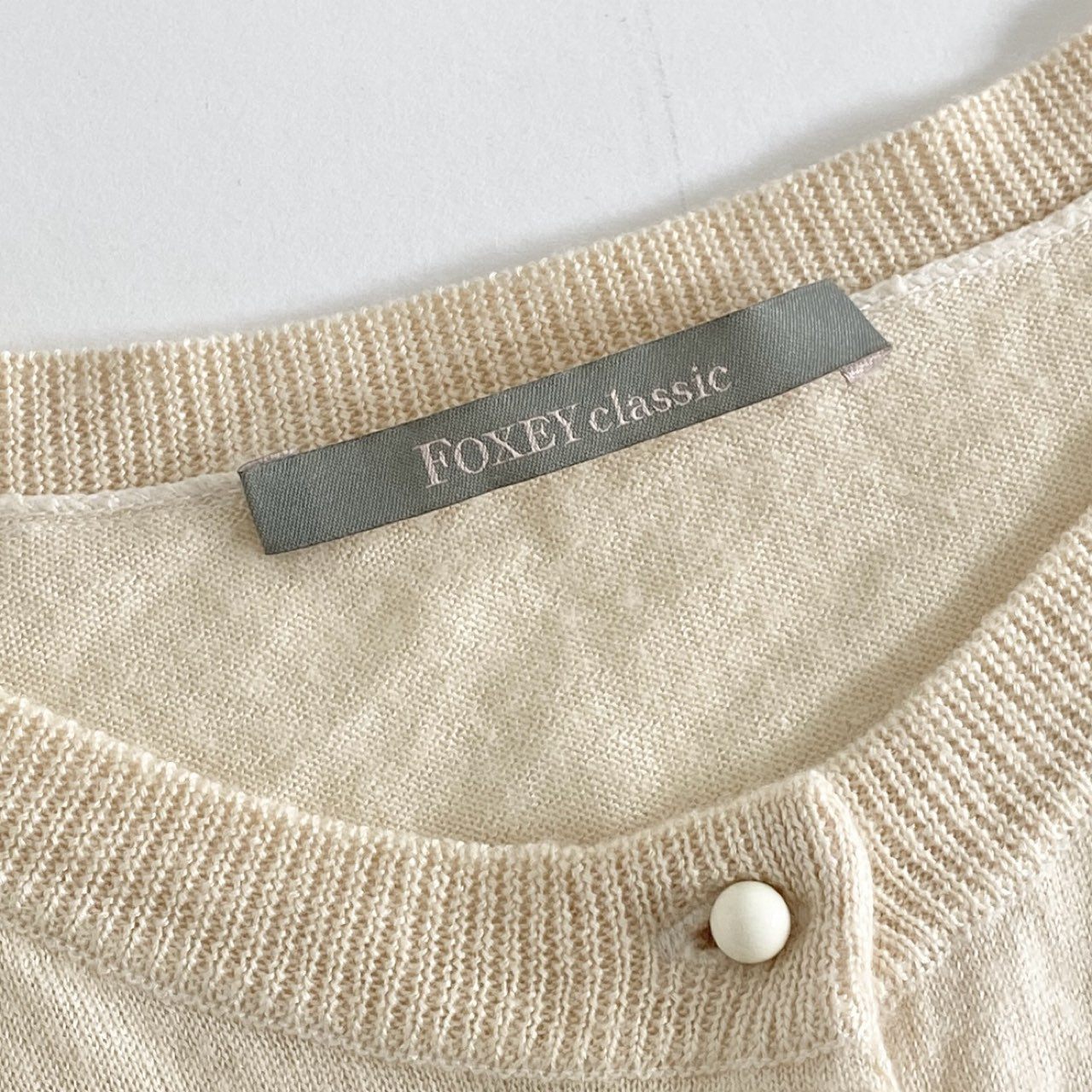 64i11 FOXEY classic フォクシー クラシック カシミヤシルクカーディガン 31642 S アイボリー CASHMERE