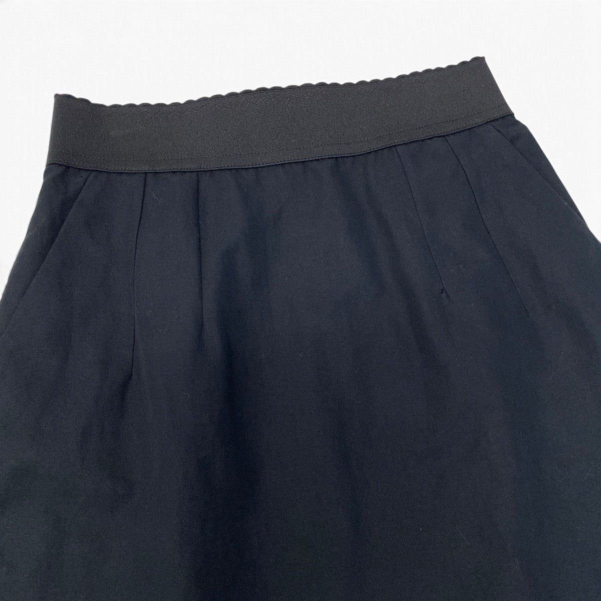 66j4 DOLCE&GABBANA ドルチェアンドガッパーナ ミニスカート  コットンリネン レイヤードレースデザイン イタリア製 36サイズ ブラック レディース 女性用u02t