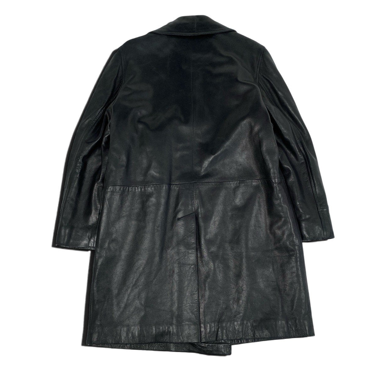 10j14 agnes b. SPECIAL アニエスベースペシャル レザーチェスターコート レザーロングコート 本革 フランス製 3サイズ ブラック レザー レディース 女性用u02t