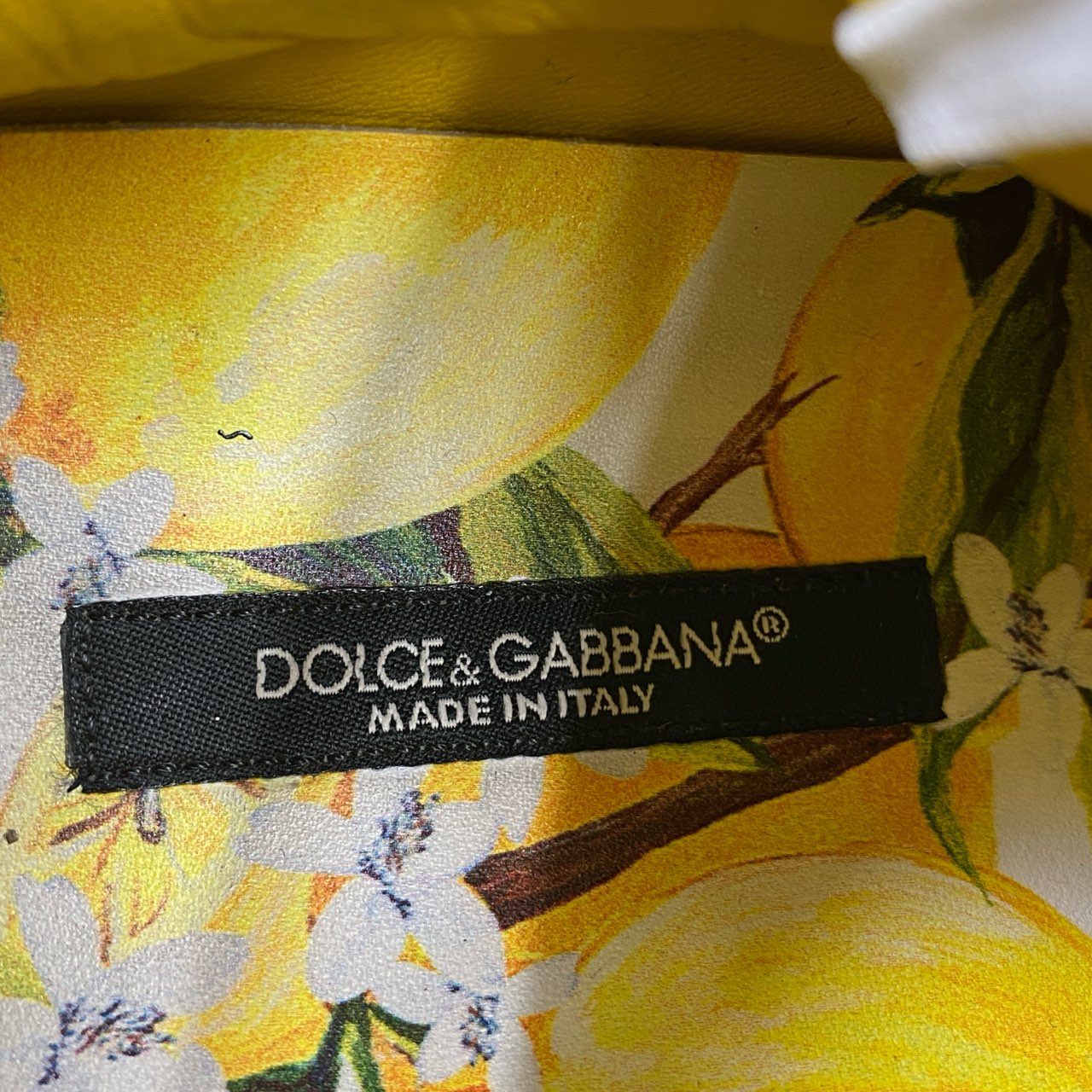 2i27 DOLCE&GABBANA ドルチェアンドガッバーナ レモン柄 ローカットスニーカー シューズ イタリア製 35 1/2 ホワイト イエロー レザー