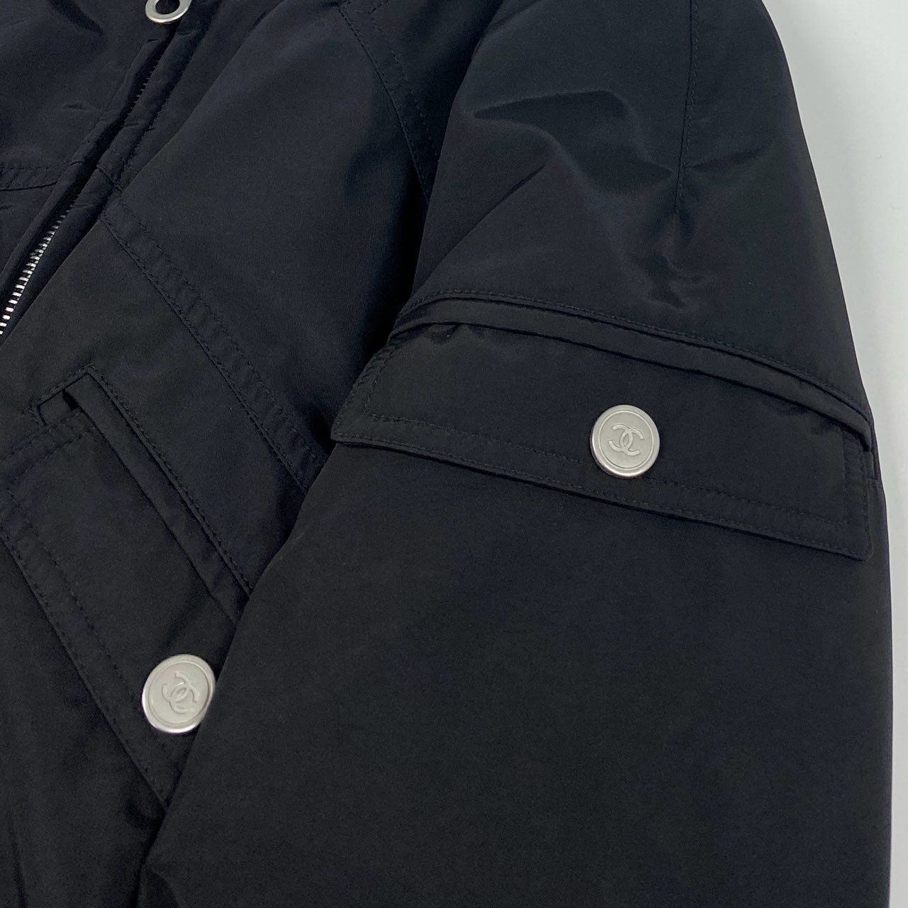 Cb19 CHANEL SPORT シャネル スポーツ 2002年 02A 94305 ココマークロゴ ショートジャケット ブルゾン サイズ40 ブラック レディース ヴィンテージta1