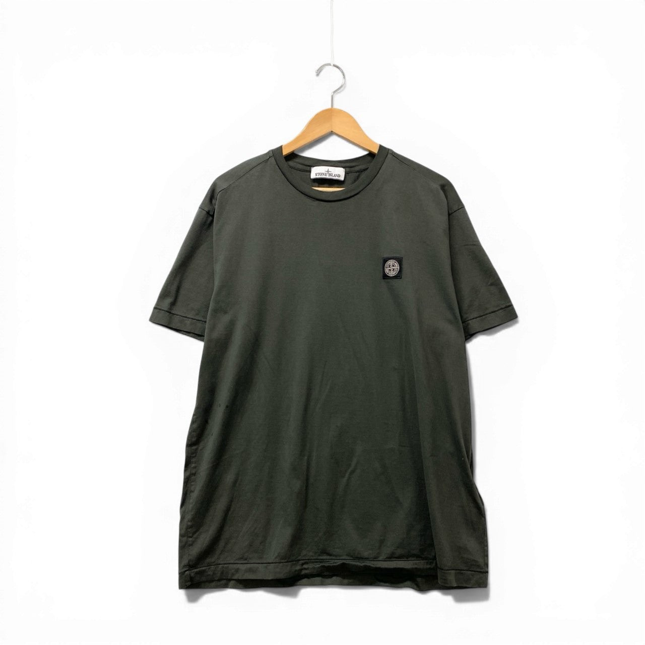 9c20 STONE ISLAND ストーンアイランド 2024 ロゴワッペン 半袖カットソー Tシャツ トップス XL グレー系 コットン メンズu02t