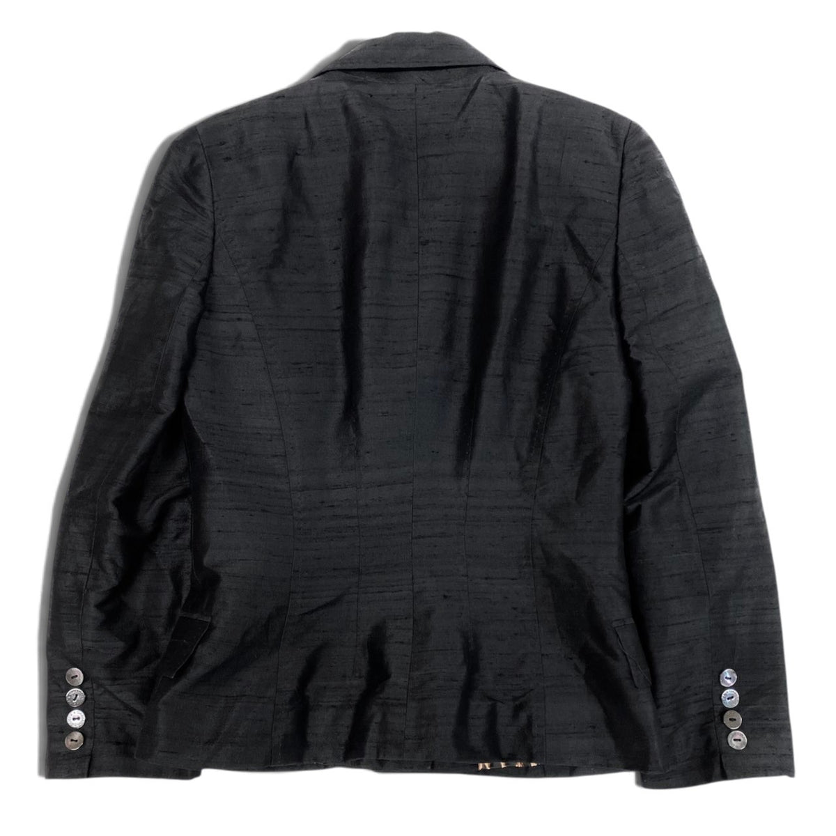 i19 DOLCE＆GABBANA テーラードジャケット イタリア製 40サイズ ブラック シルク100％ レディース 女性用u02t