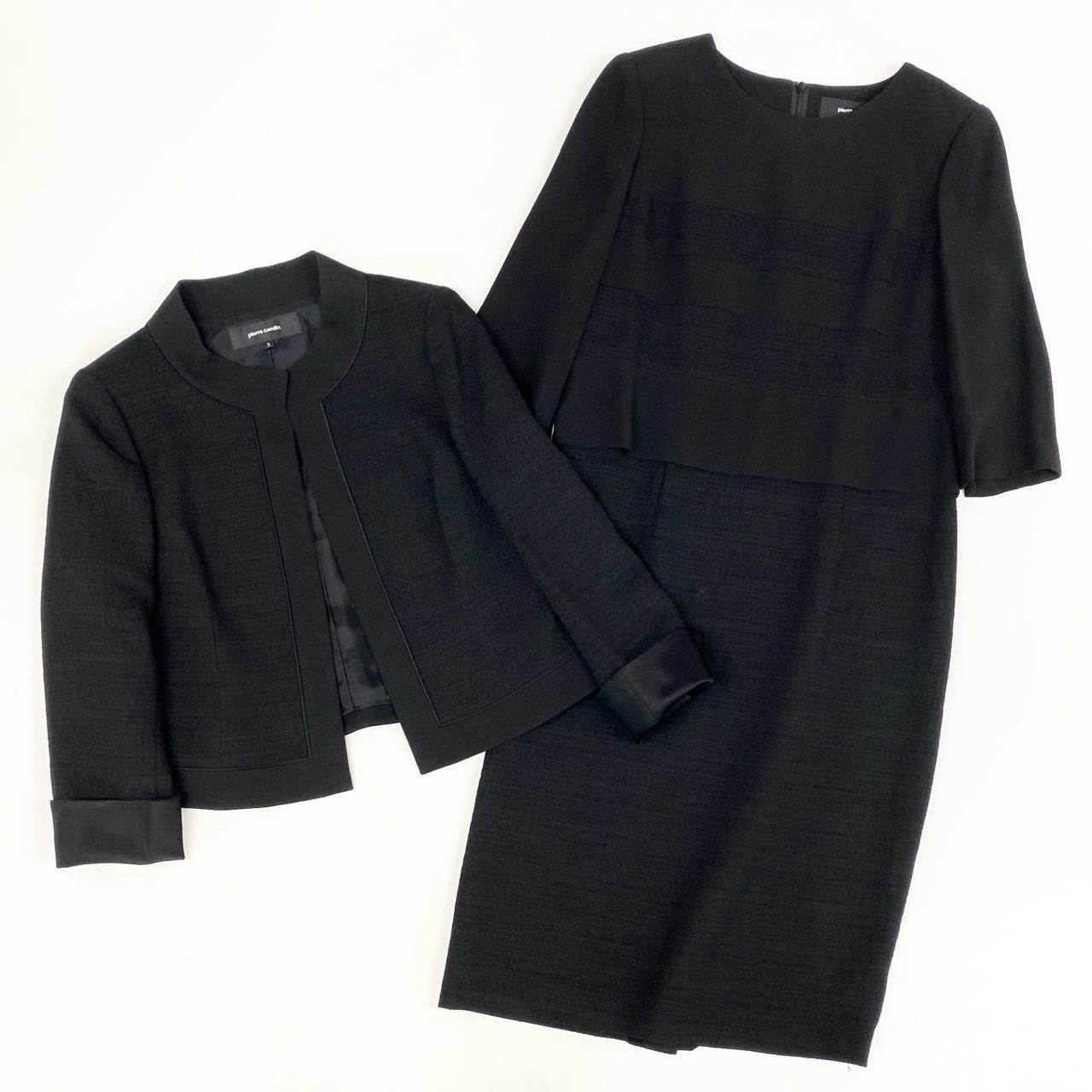 78i10 pierre cardin ピエールカルダン ジャケット ワンピース アンサンブル セットアップ ブラックフォーマル 東京ソワール 11 ブラック レディース 日本製o07t