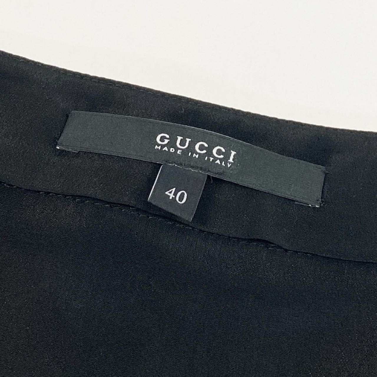 b23 GUCCI グッチ トムフォード期 ウエストリボン カシュクール 長袖ワンピース サイズ40 ブラック レディースk02i