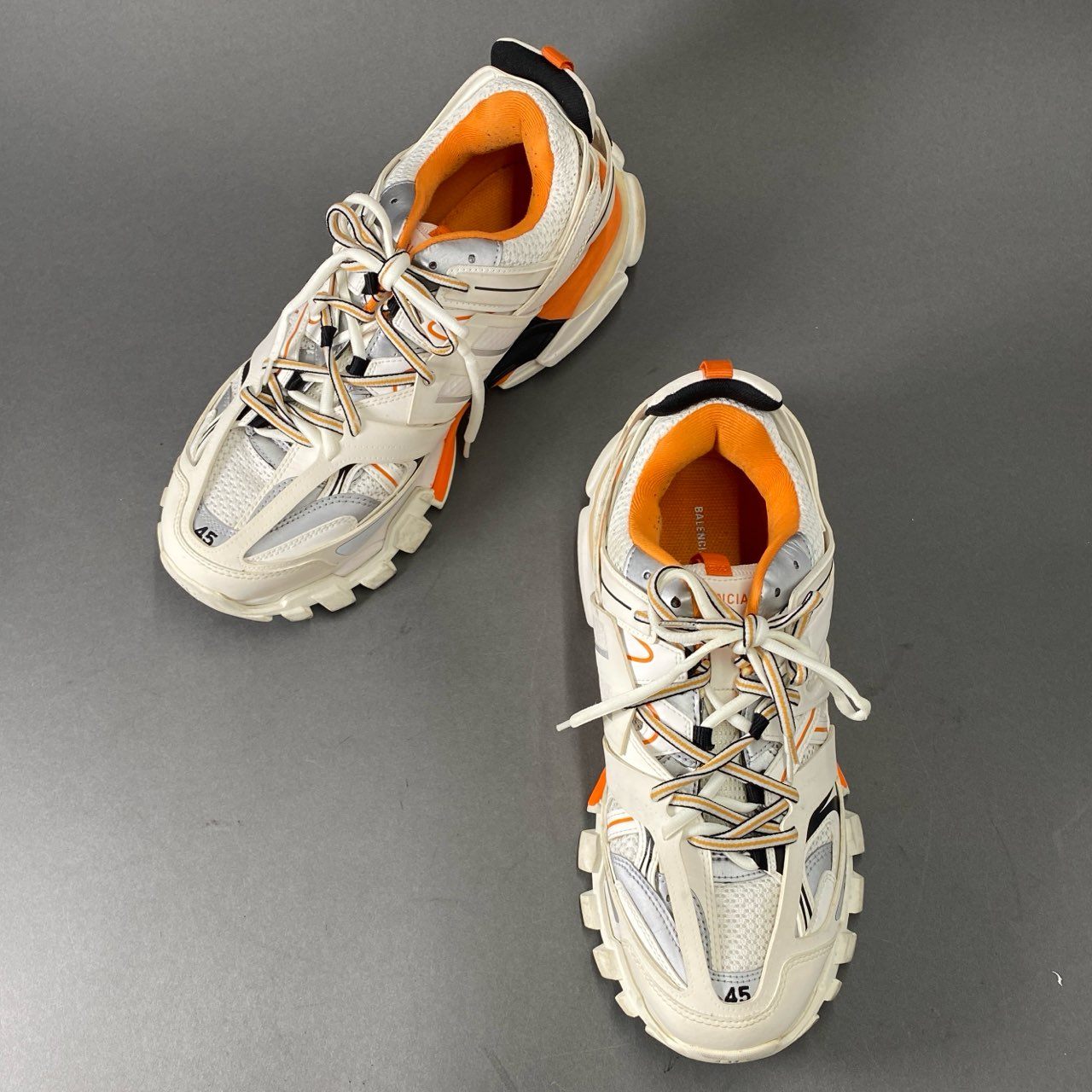 3c30 BALENCIAGA バレンシアガ TRACK TRAINER トラックトレーナー スニーカー 29.5cm ホワイト オレンジ メンズ 男性用