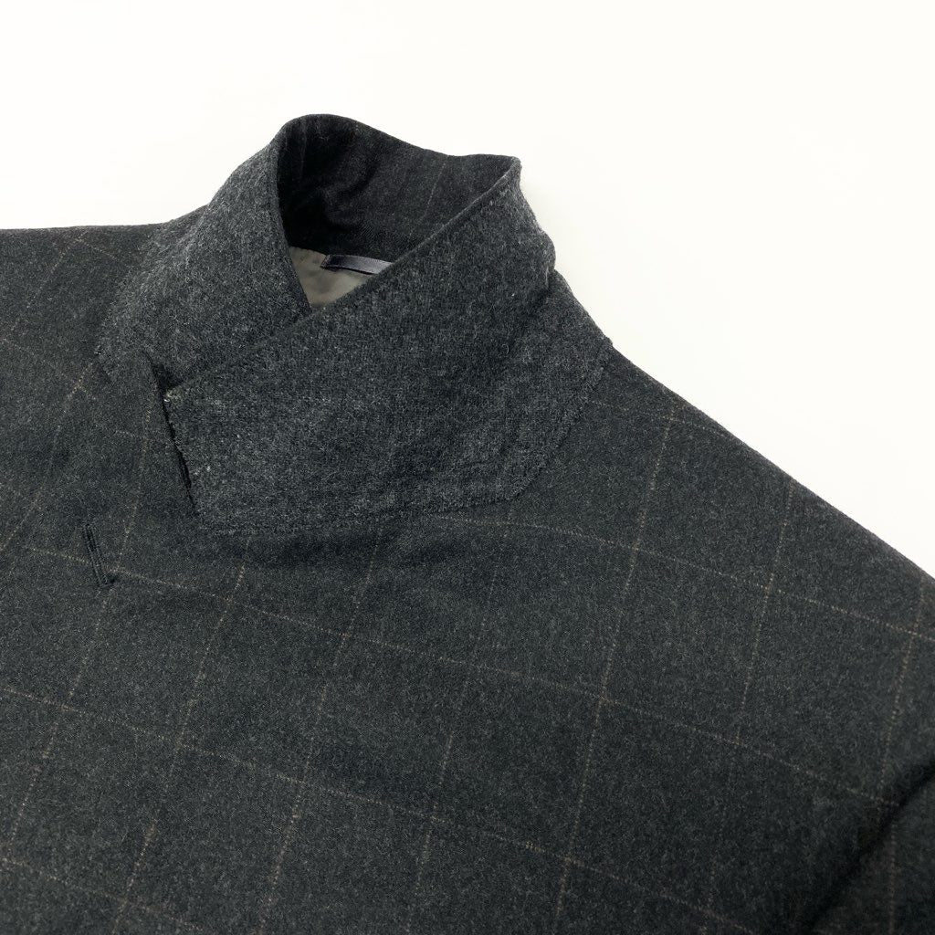 54l28 BURBERRY LONDON バーバリーロンドン スーツセットアップ テーラードジャケット スラックスパンツ チェック柄 カシミヤ混 94-84-165 AB4 ダークグレー メンズ 男性用o07t