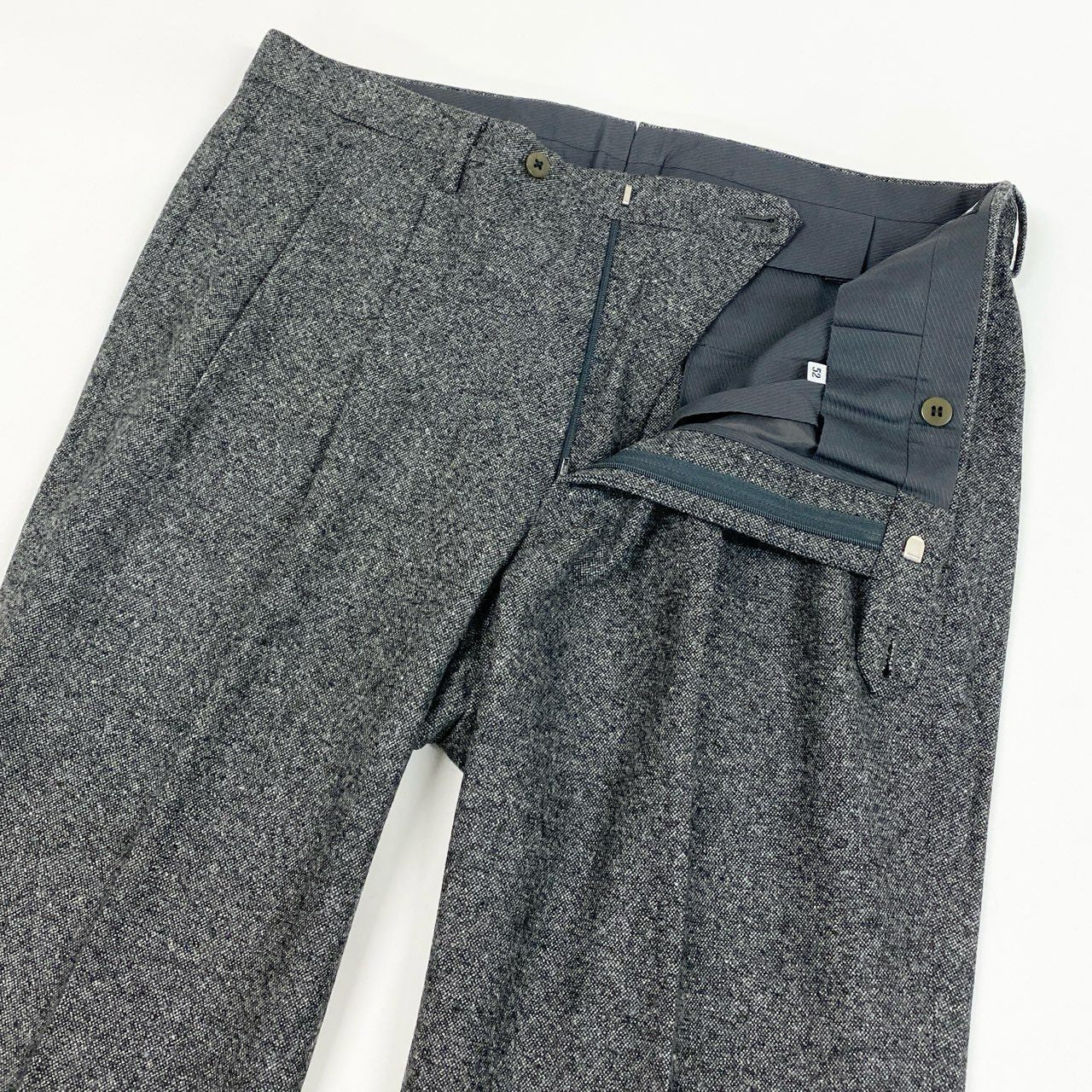 4a4 【タグ付き】SOVEREIGN ソブリン ユナイテッドアローズ DORMEUIL スーツセットアップ ツイード テーラードジャケット スラックス 52サイズ グレー系 ウール100％ メンズ 男性用u02t