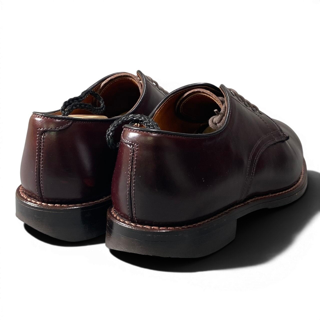 3g7 WHEEL ROBE ウィールローブ PLAIN TOE DERBY ドレスシューズ 15075 26cm US8 バーガンディ レザー シューツリー付 革靴t18r