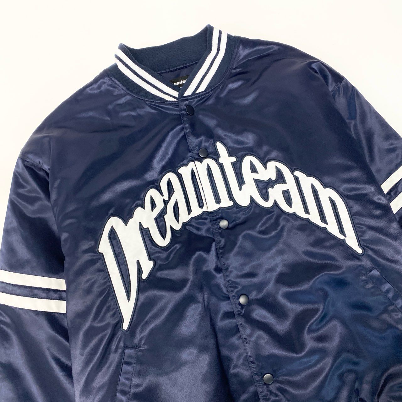 42b27 DREAMTEAM ドリームチーム スタジャン ボンバージャケット サイズL ネイビー メンズ アウター ブルゾン スタジアムジャンパーk02i