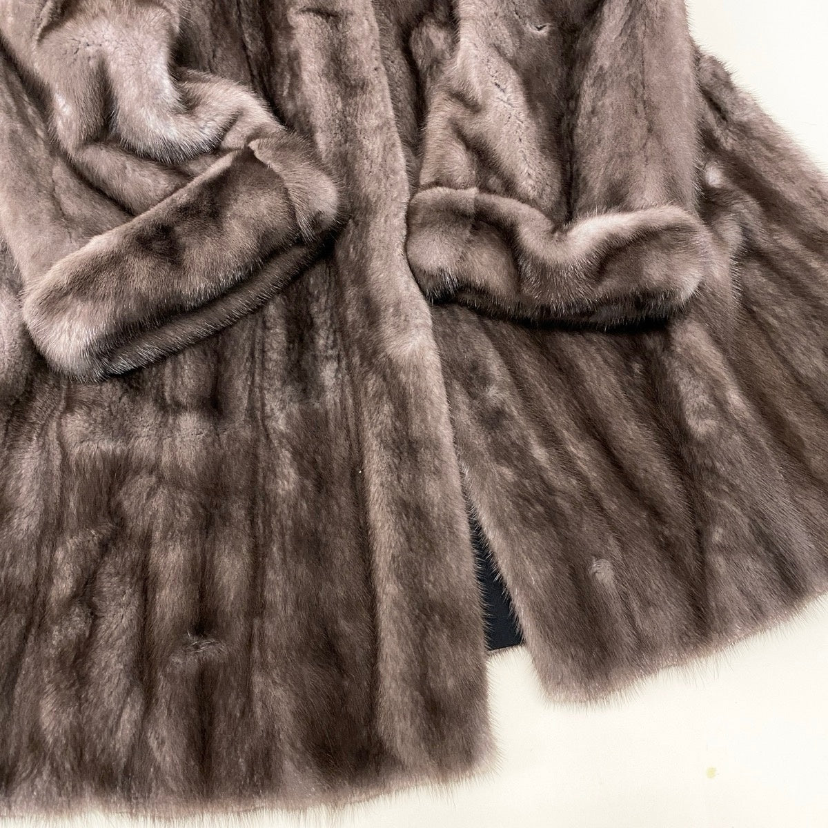 91h8 GRES グレ × SAGA MINK サガミンク ブルーアイリス ミンクファー ロングコート F グレー 最高級本毛皮 Blue Iris Mink Fur Long Coatt18r