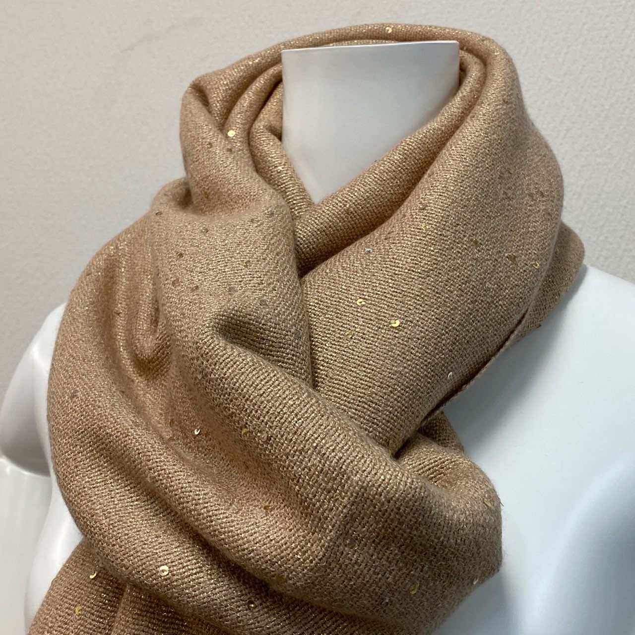 f11 【現行モデル】定価16.8万 BRUNELLO CUCINELLI ブルネロクチネリ スパンコール ラメ入り カシミヤ＆シルク ディアマンテヤーンストール ダイヤモンドシルク レディース