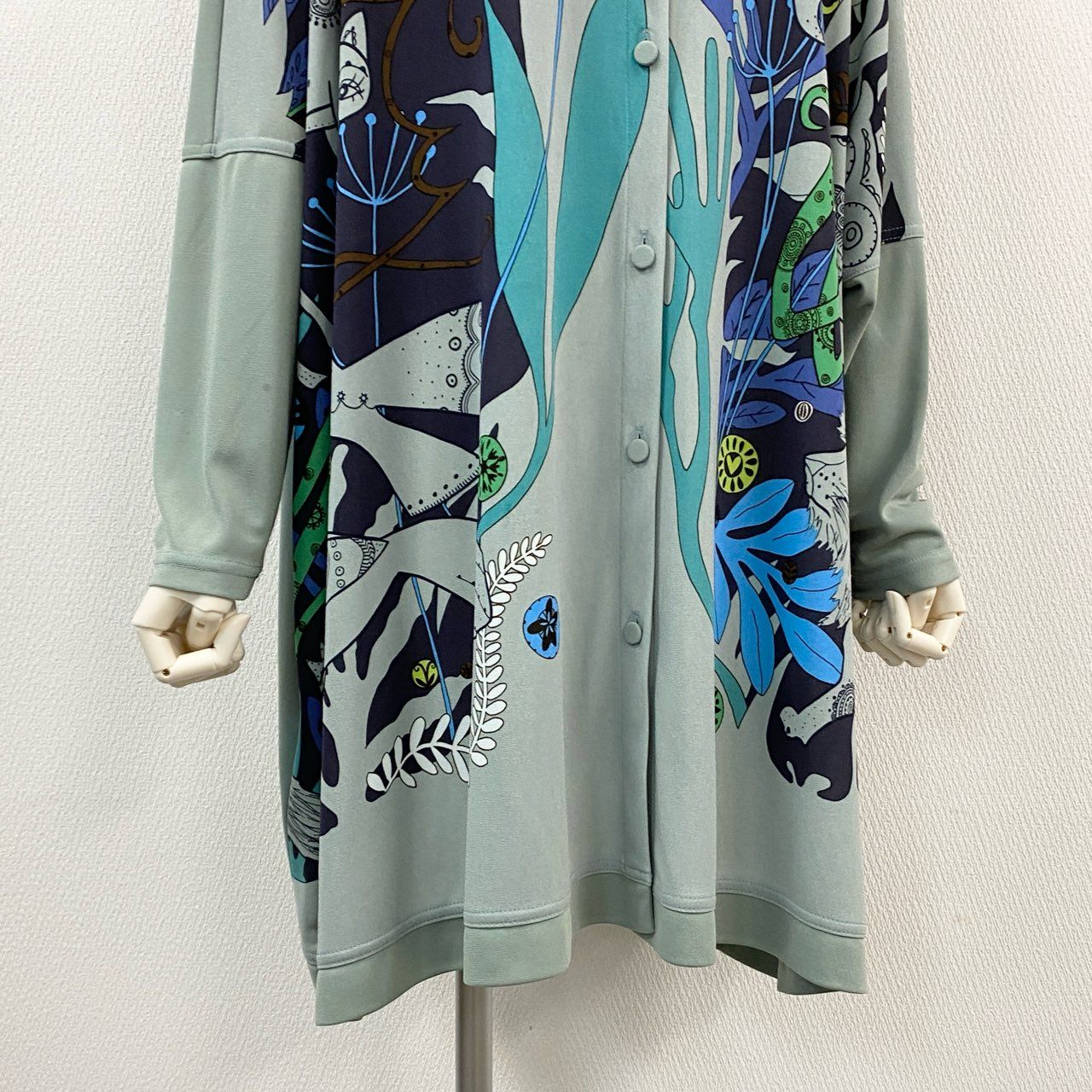 2k18 TOKUKO 1er VOL トクコプルミエヴォル ロングワンピース シャツワンピース フード付き 身幅ゆったり 9 ライトグリーン レディースu02t