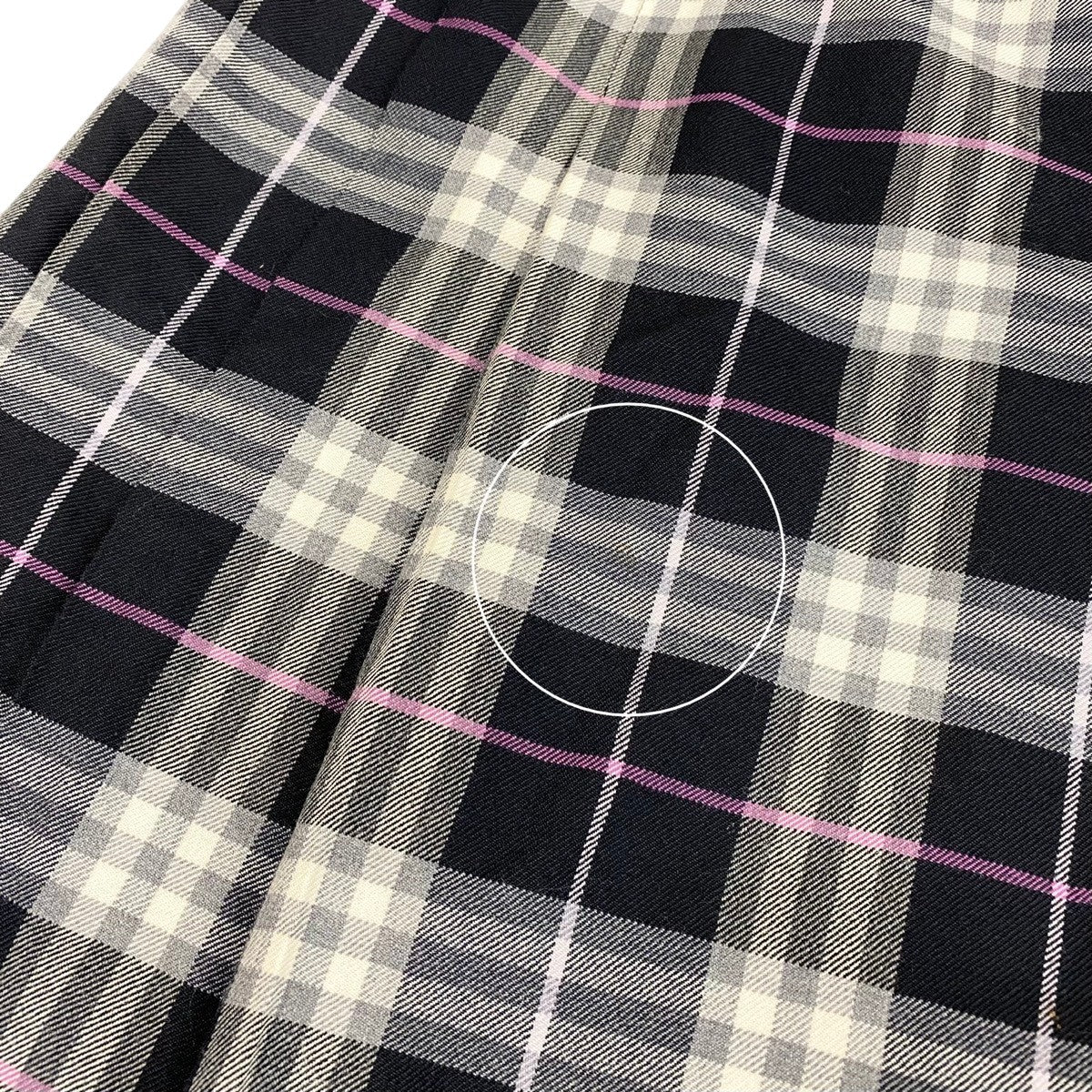 Ig10 BURBERRY LONDON バーバリーロンドン チェック柄 ラップスカート フレアスカート サイズ13 マルチカラー ウール100％ レディースta2