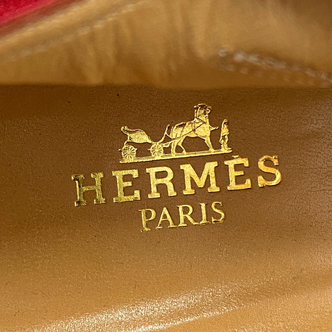 3d10 HERMES エルメス フラメンコシューズ 36 レッド パンプス イタリア製 キャップトゥ flamenco shoes レディース 婦人靴 靴