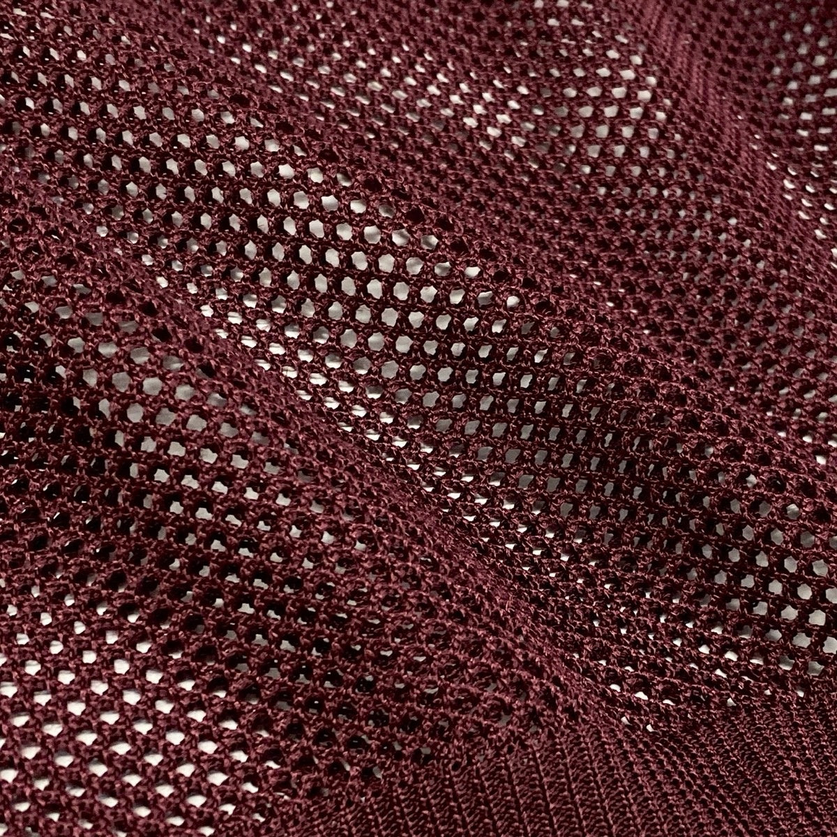 Ee19【美品】PRADA ロングスリーブニット メッシュニット イタリア製 42サイズ バーガンディ レーヨン100％ レディース 女性用u02t
