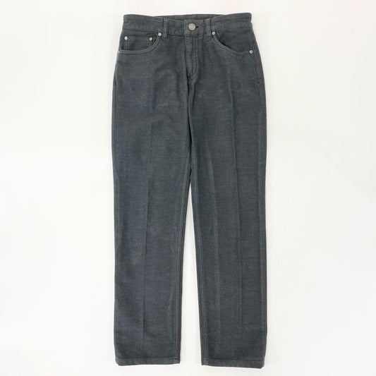 11i16 Ermenegildo Zegna エルメネジルドゼニア ５ポケット スラックスパンツ テーパードパンツ ボトムス レザーパッチ 30 グレー メンズ スリムフィットu02t