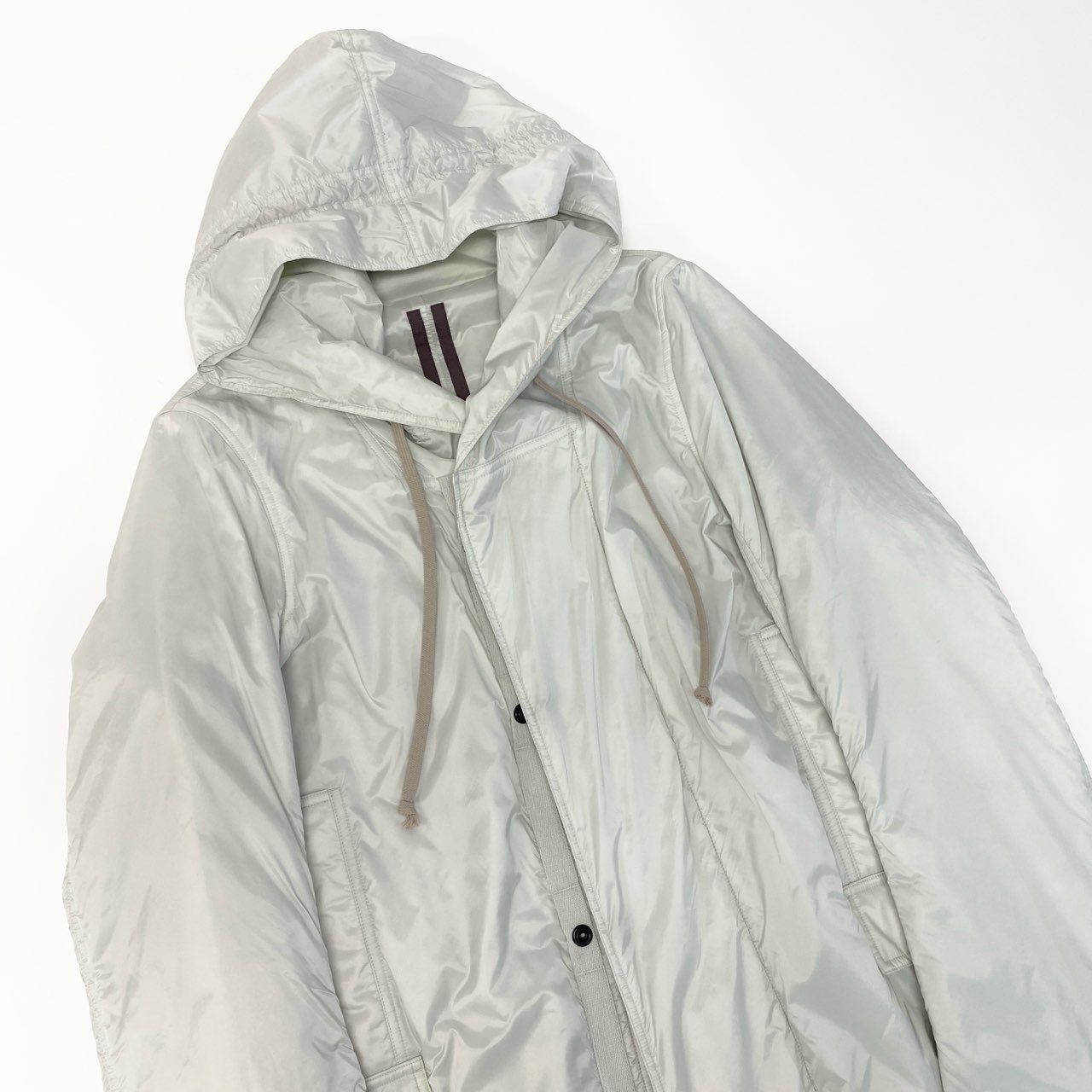 Ab5 RICK OWENS リックオウエンス DRKSHDW ダークシャドウ モッズコート ナイロンジャケット DU17S5962-EV XSサイズ オフホワイト メンズo07t