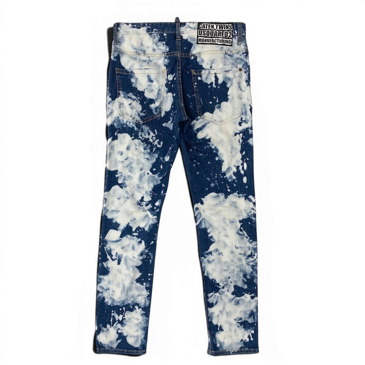 20d30 【美品】  DSQUARED2 ディースクエアード 19ss Skater Jeans スケータージーンズ ブリーチ加工 デニムパンツ S74LB0510 サイズ46 インディゴブルー メンズ 紳士服u02t
