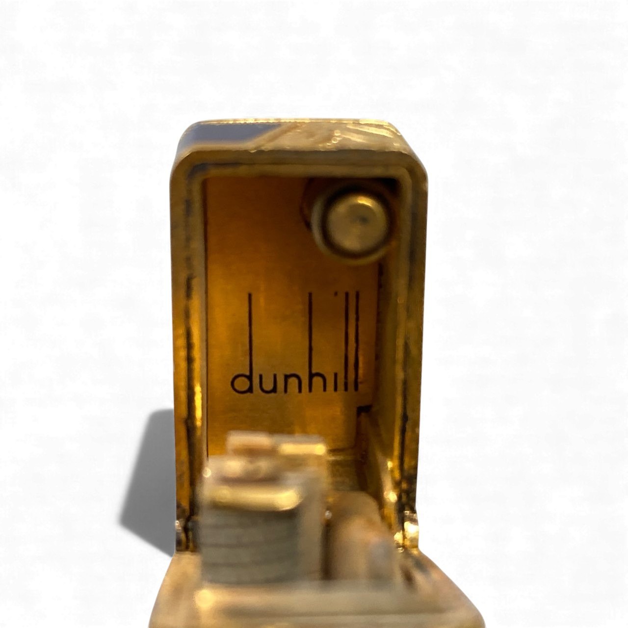 Dunhill ダンヒル ROY KING ロイキング ライター 喫煙具 ローラーガスライター 装飾 火花確認 ゴールド ネイビーo07t