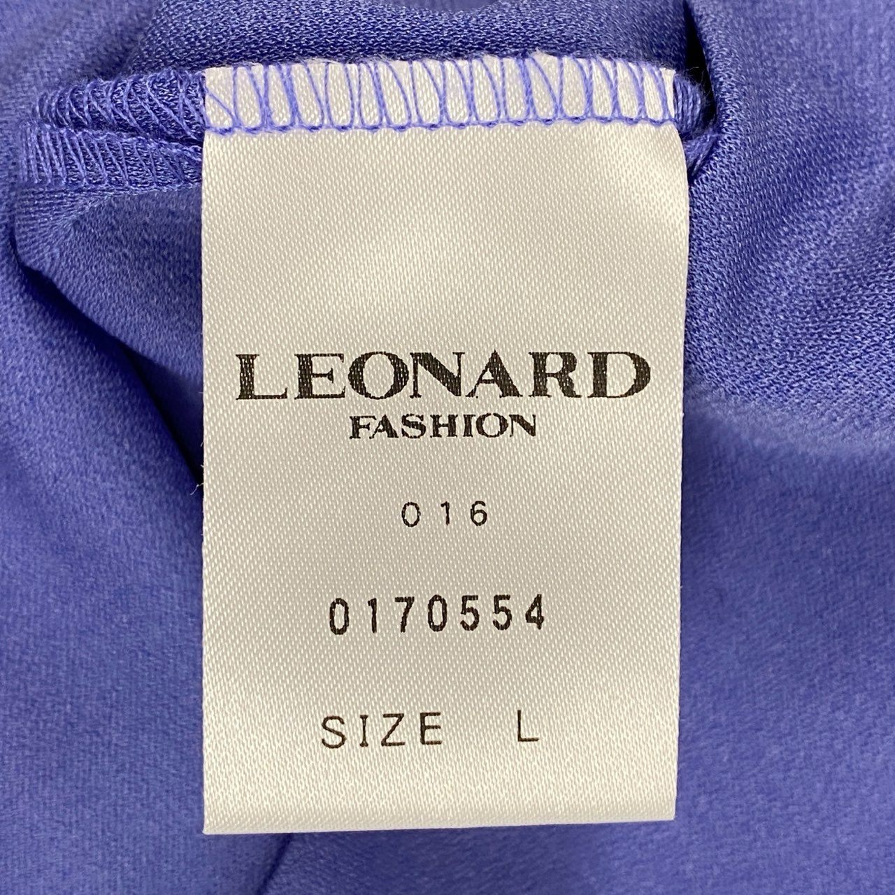 12b20 LEONARD レオナール カンカン素材 半袖ワンピース ロングワンピース 美しい花柄プリント L パープル レディースu02t