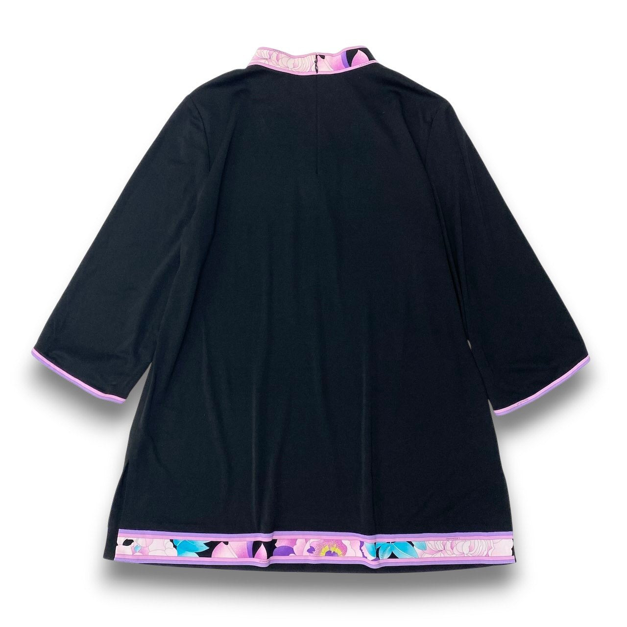 28c11 LEONARD レオナール ロングスリーブチュニックカットソー カンカン素材 トップス 0199260 42サイズ ブラック レディース 女性用u02t