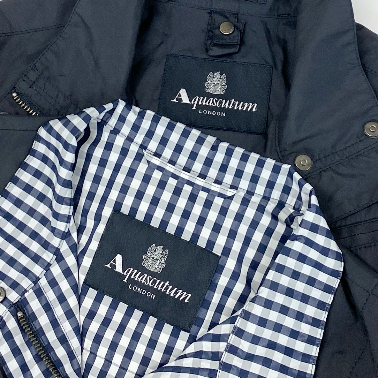 58i11 Aquascutum アクアスキュータム 2点セット ナイロンジャケット ドロストジャンパー ベスト ジレ ライナー付き レディース 女性用 1454100-39 12 ブラックu02t