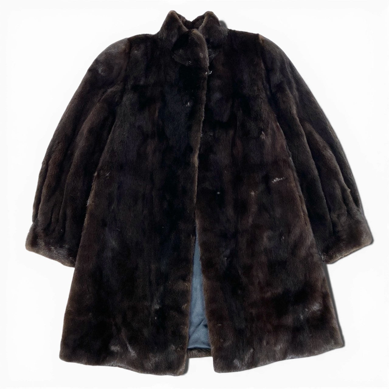 27a22 BLACKGLAMA ブラックグラマ マホガニーミンク ロングコート サイズF ダークブラウン 最高級本毛皮 Mink Fur Long Coatt18r