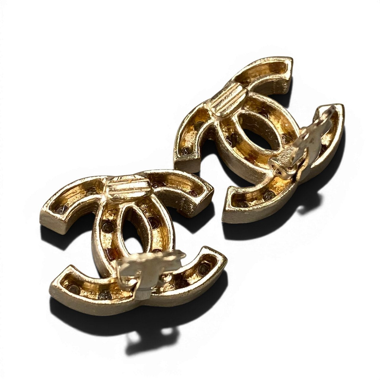 f11 CHANEL シャネル ゴールド 07A ラインストーン ココマーク イヤリング ゴールド レディース アクセサリーta1
